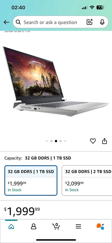 Dell G16 7630 240Hz QHD+ 2.2 GHz i9-13900HX 32GB 1TB SSD RTX 4070 - Excelente Foto 2 de 4