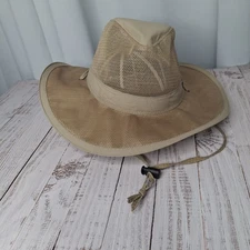Original Panama Jack Mesh Khaki Tan Safari Hat ~ Adult Size XL