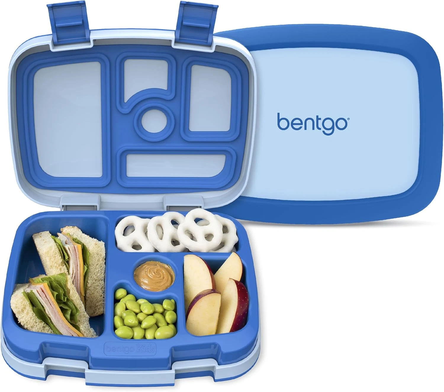 Kids Bento-Style 5-Compartment Leak-Proof Lunch Box - Ideal Portion Sizes for Ag