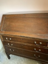 Vintage Georgian or Edwardian Slant-Front Bureau Desk Usable but Perfect Project