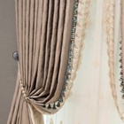 gorgeous modern coffee jacquard floor-to-ceiling thick cloth curtain drape C1768