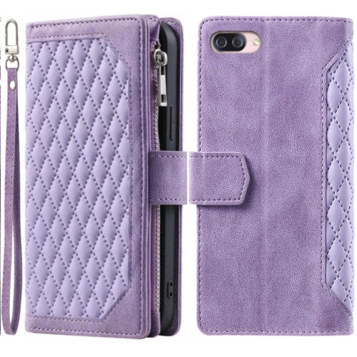 For Zenfone 4 Max Plus ZC554KL Rhombic Wallet Case Leather Zipper Flip Card Case - Picture 39 of 44