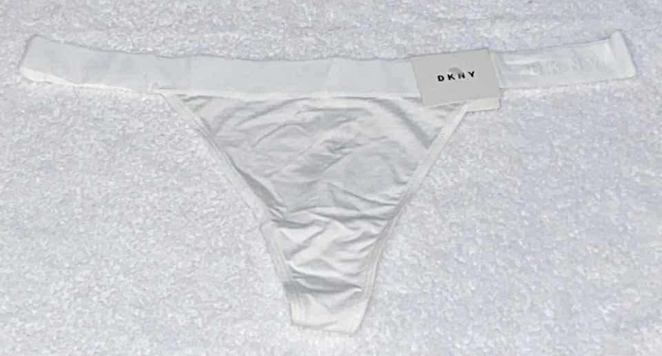 Panty Tanga DKNY Clásico Algodón Blanco NUEVO Para Mujer Talla M 6 DK5004 Foto 2 de 4