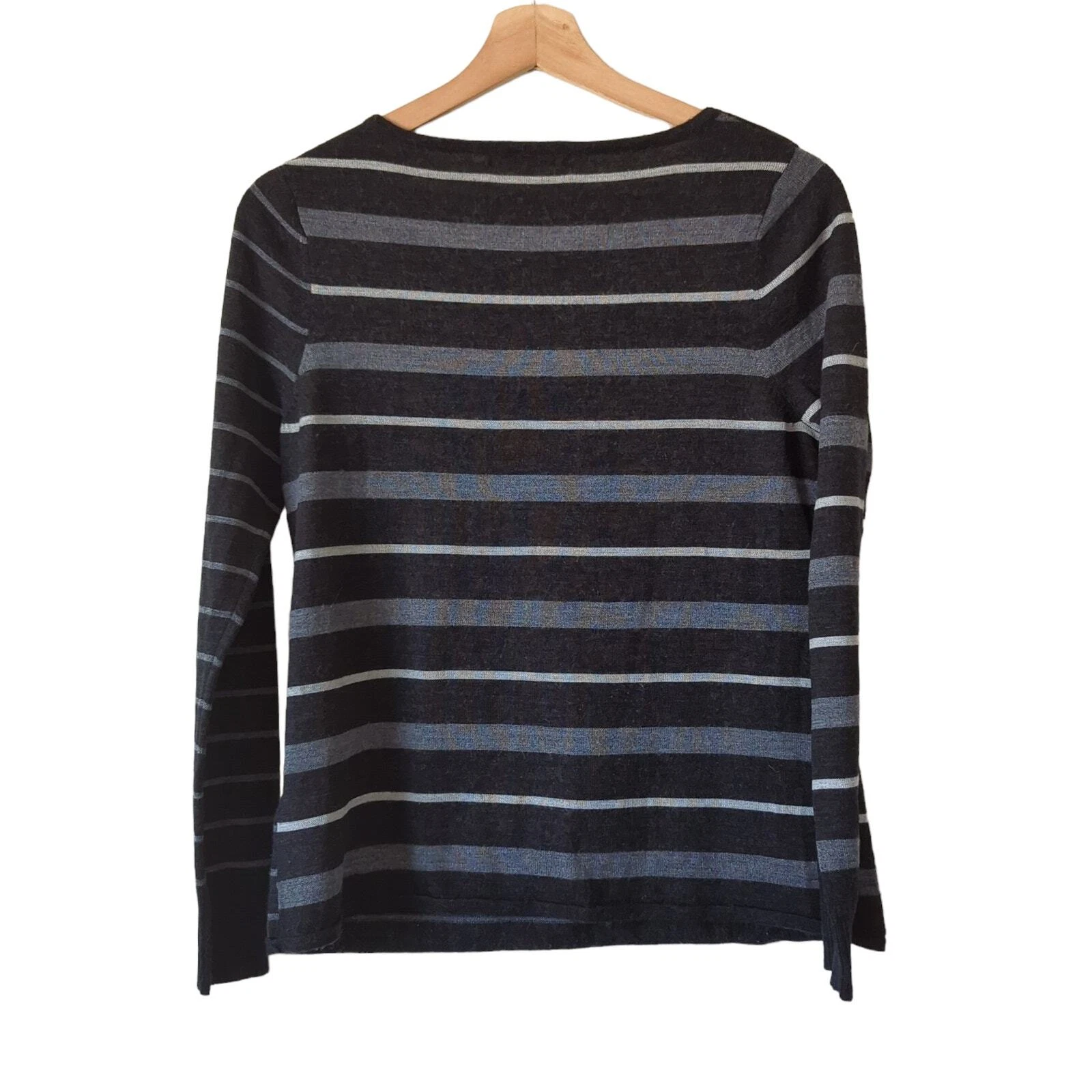 smartwool v-neck striped long sleeve merino wool sweater