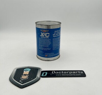 VINTAGE PHILLIPS 66 X/C AVIATION HYDRAULIC FLUID OIL 1 QUART MIL