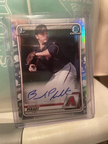 2020 Bowman Draft Chrome Brandon Pfaadt Refractor Auto /499 1st CDA-BP
