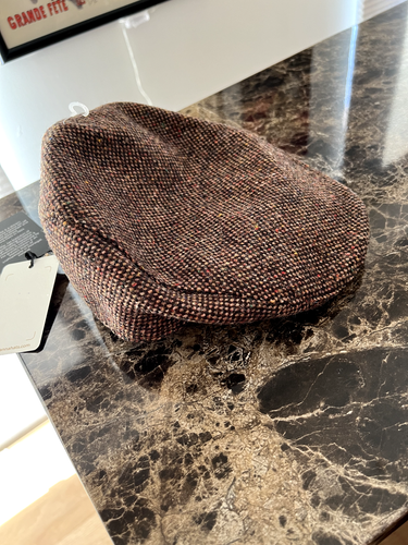 Hanna Hats of Donegal Tweed Wool Newsboy Cap Sz Large Made In Ireland - Picture 7 of 7
