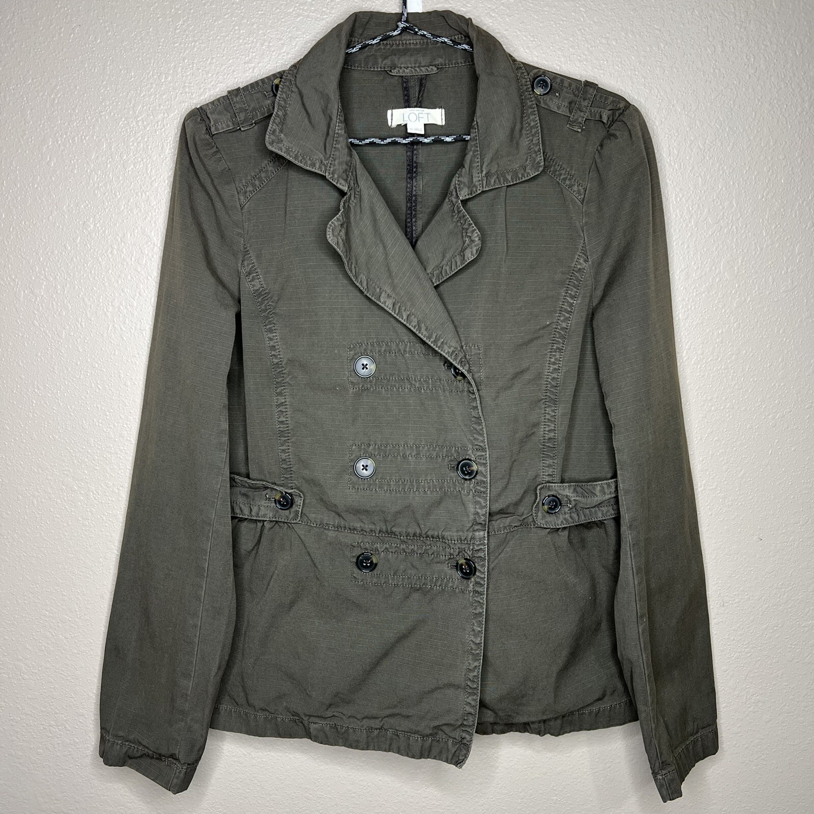 Loft Women's Army Green Double Breasted Utility Jacke… Gem