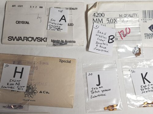 12 Vtg Baguette Swarovski Rhinestone PB 5x2mm 5x2.5mm Jewelry Craft Repair #4003 - Picture 3 of 36