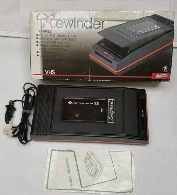 LONGWOOD VHS VIDEO CASSETTE REWINDER REWIND AUTO STOP EJECT IN BOX EC
