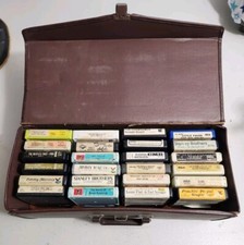8 Track Storage Case 24 Eight 8 Track Tapes Assorted Holds 24 8 Track Vintage