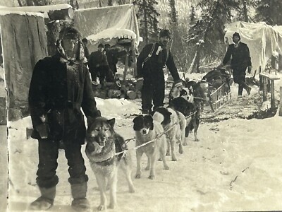 Alaskan Gold Miners Dog Sled Arctic City Mining Gold Rush Klondike Stereoview