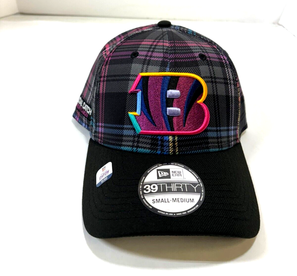 Cincinnati Bengals NFL NE 2024 Crucial Catch Flex-Fit Hat~ Gray Plaid