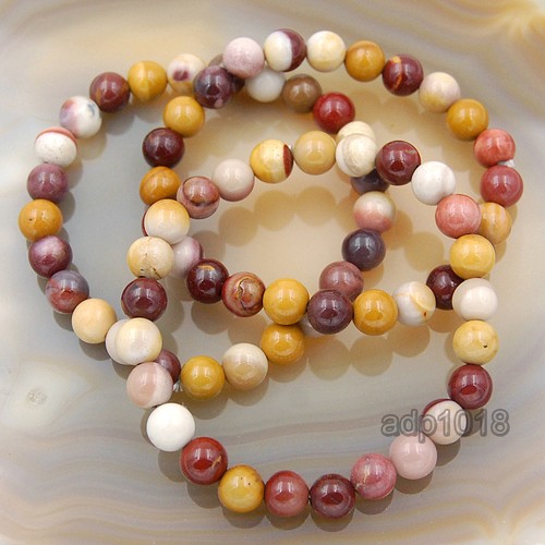 8mm Handmade Natural Gemstone Round Beads Stretchy Bracelets 7.5 inches - Picture 109 of 151
