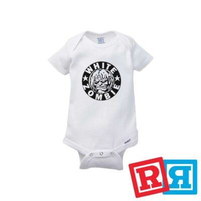 White Zombie Gerber Baby Onesie  Cotton Unisex White Short Sleeve Bodysuit