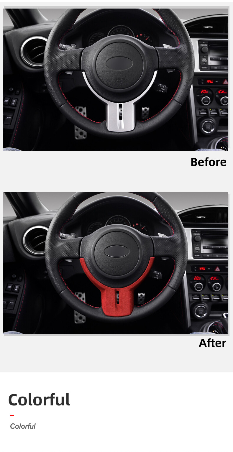 Red Alcantara Car Steering Wheel Trim Cover For Toyota GT86 Scion FRS Subaru BRZ eBay