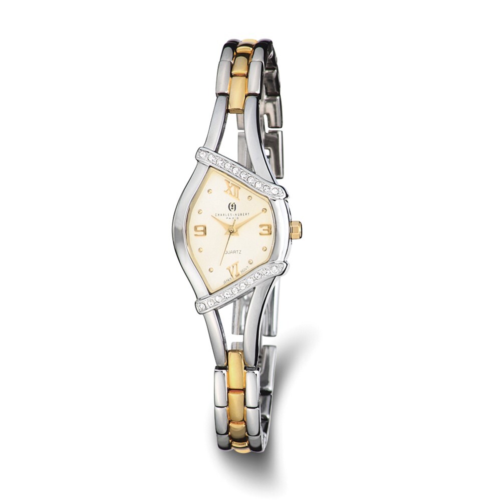 Charles Hubert Ladies Stainless Steel Watch - Swarovski Crystal Bezel - NEW Charles Hubert Stainless Steel Swarovski Crystal Watch 6666  main image 4