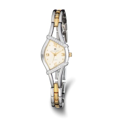Charles Hubert Ladies Gold-finish 2-tone Crystal Bezel 20mm Watch Charles Hubert Quartz Watch – R. Prince Inc main image 2