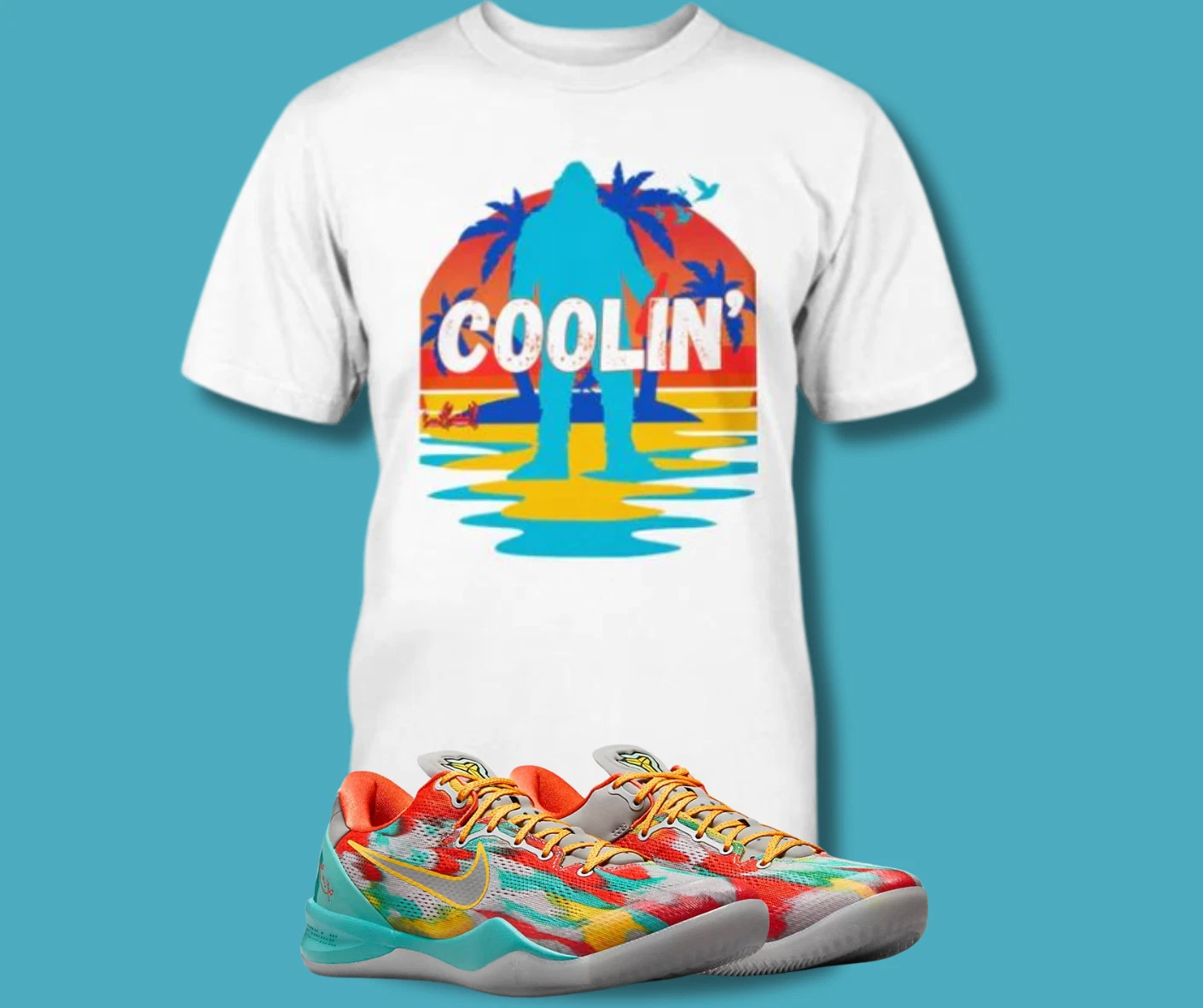 SNEAKER EFFECT TEE SHIRT TO MATCH NIKE Kobe 8 Venice BEACH 8s Sneaker
