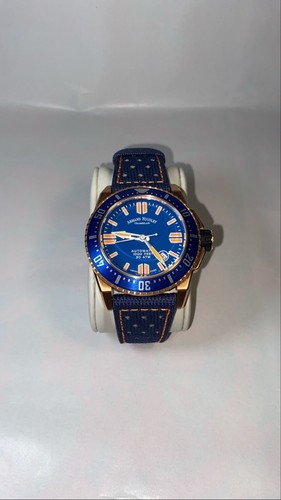 Orologio Armand Nicolet JSS Diver Rose Gold Blue Canvas. - Bild 7 von 10