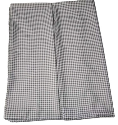 2 Gray & White Checked Pillowcase 100% Polyester.  20 X 28 Standard