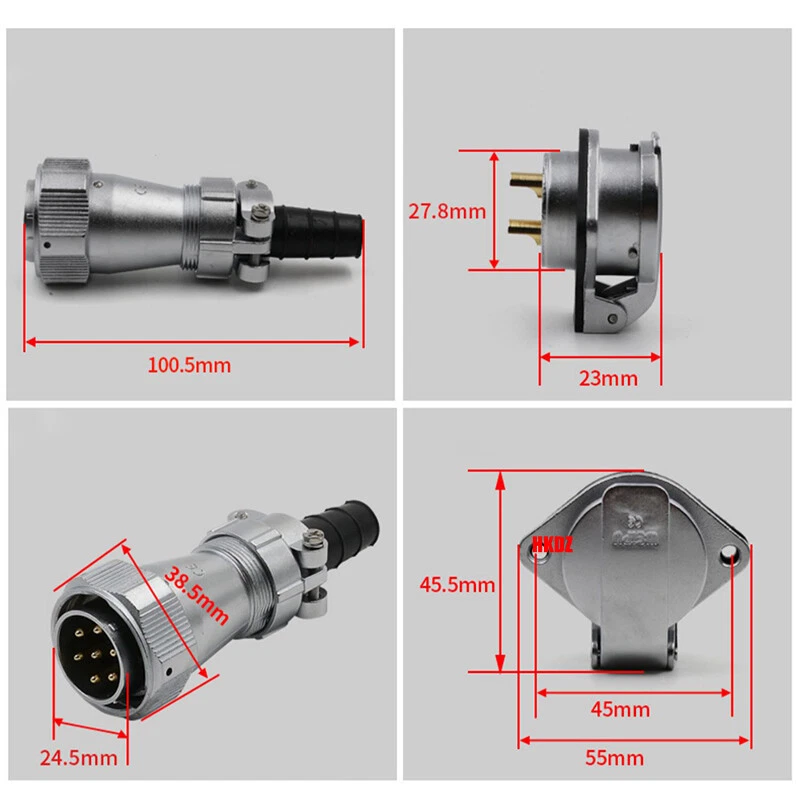 WY28 Waterproof Aviation ZG Sockets Cable Connector Adapter 2/3/4/7/8/9~26 Pins - Image 2 of 4