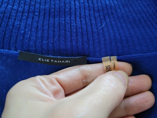 Elie Tahari Women Silk Cashmere Blend Blue Sweater Size XS - Picture 4 of 11