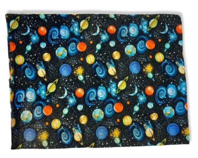 Solar System Planets Outer Space Pillowcase Fabric 27''x20.5''