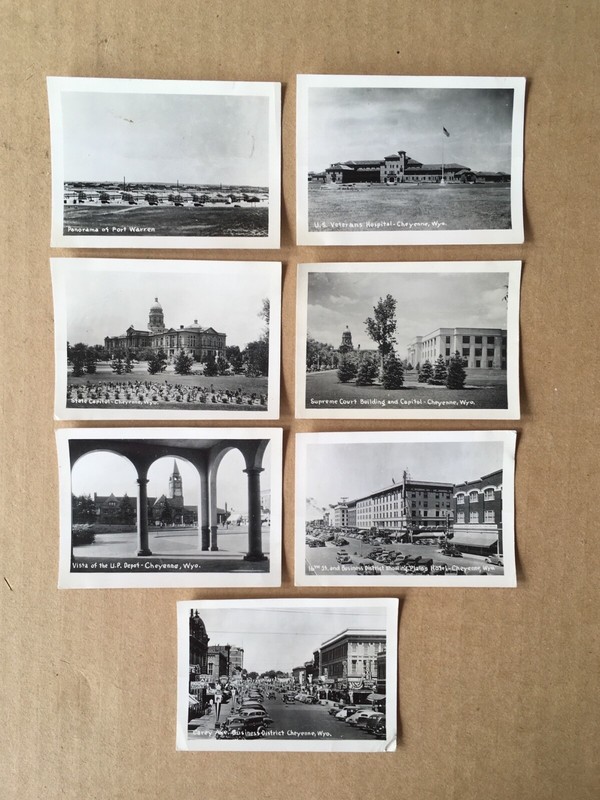 Vintage Cheyenne, WY Photographs Lot of 7, Ft. Warren, Vet. Hospital...2.5"x3.5"