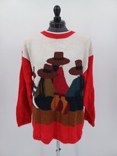 NOS NEW 100 Alpaca Handmade Sweater Traditional Peruvian Natives Braids Sz L