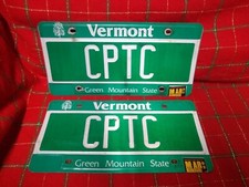 License Plate Vermont VT Vintage CPTC