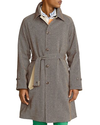 New Men's POLO Ralph Lauren Reversible Belted Trench Coat Size