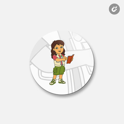 Go Diego Go Cartoon Alicia | 4'' X 4'' Round Decorative Magnet