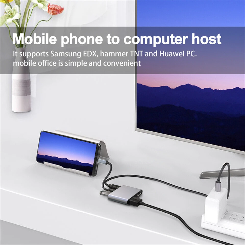 USB Hub Type-C Docking Station to HDMI*2 4K USB3.0 USB C Hub For Macbook Laptop