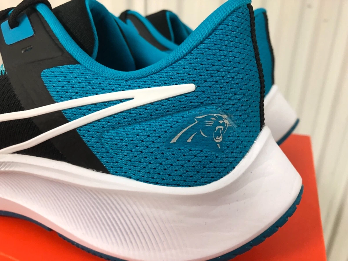 Nike Air Zoom Pegasus 38 CAROLINA PANTHERS Black Blue 8.5 DJ0843 001 NFL Wmns10