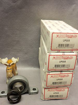 AMI Bearings UP005 Eccentric Locking Collar Pillow Block 25mm Bore Lot of 4