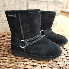 Bearpaw Adele 1258Y Black Suede / Sheepskin Boots Kids 13