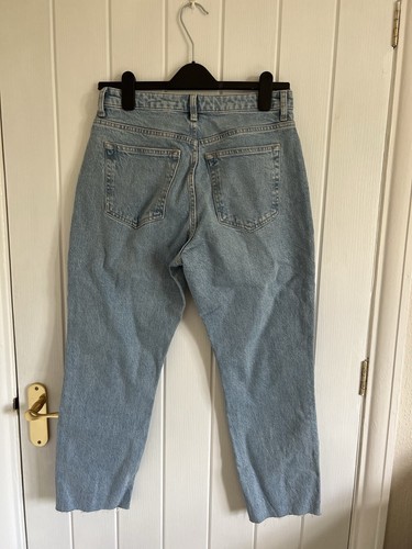 Topshop hourglass petite size light wash raw hem straight leg jeans. W28 L30 - Picture 2 of 2