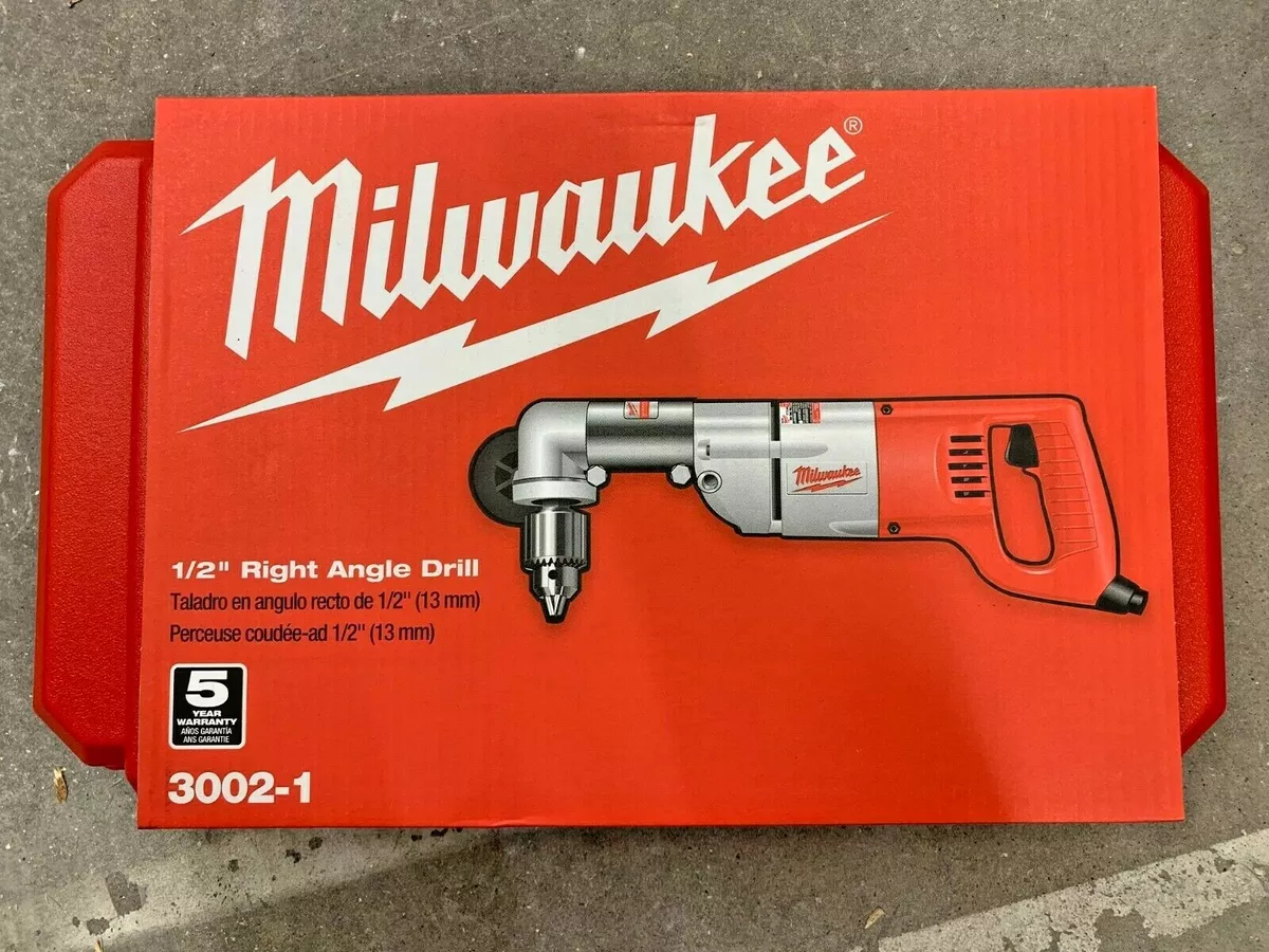 Milwaukee Right Angle Drill 3002-1! 1/2 Keyed Chuck Joint Stud Drilling  Case