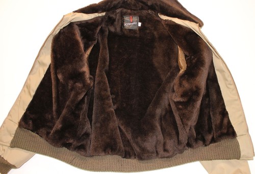 Vtg 1970s-80s JC Penney Khaki Canvas Fur Collar Fur Lined Zip Front Coat Size L - Picture 9 of 10