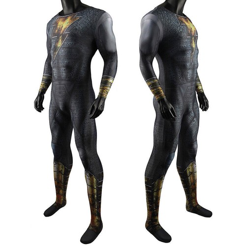 Black Adam Bodysuit Cosplay Costume Adult Kids Jumpsuit Stage Suit Halloween - Picture 4 of 12