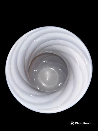 Vaso soffiato a mano ventre grande 8x15 a righe vetro metallico ambra/marrone nuovo senza etichette - Foto 9 di 13