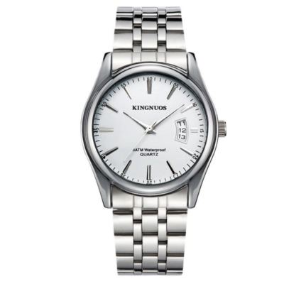Fashion Men's Stainless Steel Band Date Analog Quartz Sport Wrist Watch white