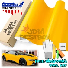 Premium Matte Flat Yellow Vinyl Car Wrap Sticker Decal Sheet Film Bubble Free