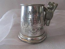 English Pewter' baby cup marked "Made in England"