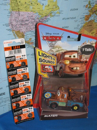 DISNEY PIXAR CARS 2 TALKING MATER LIGHTS & SOUNDS +10 EXTRA BATTERIES INCLUDED - Picture 12 of 12