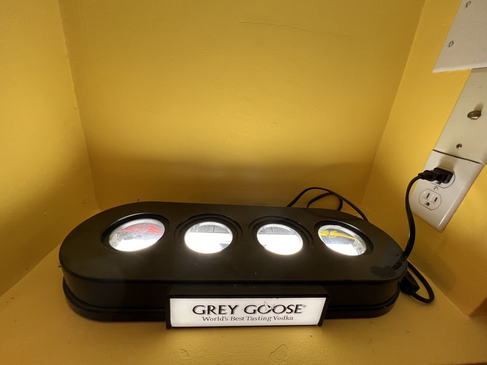 Grey Goose Vodka 4 Bottle Light Up Display Liquor Bar Advertising man