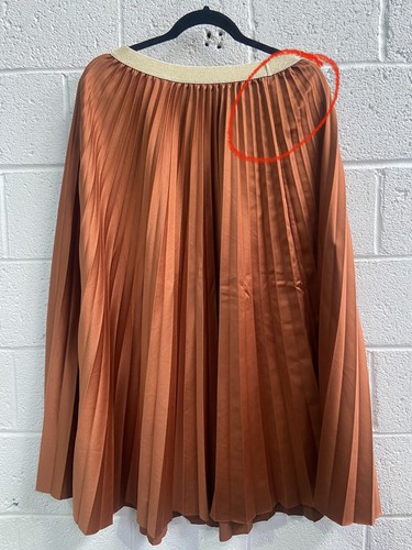 BANDE STUDIO Posy Pleat Midi Skirt Brown Size 8 AU WITH DEFECTS - Picture 5 of 7
