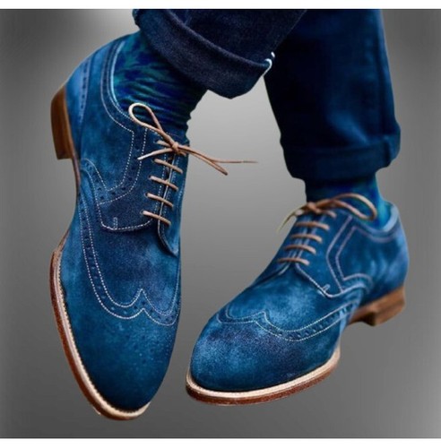 blue suede brogues