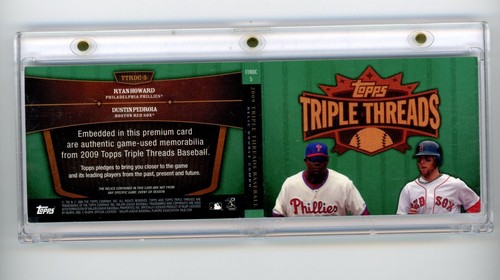 2009 Triple Threads Ryan Howard Dustin Pedroia Booklet Dual Game Used Patch /18 - Picture 2 of 2